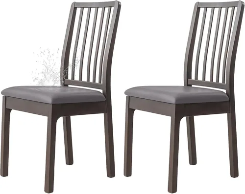 Vista 13 de Dimatic Juego de 2 fundas de asiento para silla, de piel sintética, impermeables, fundas elásticas para sillas de comedor, fundas protectoras