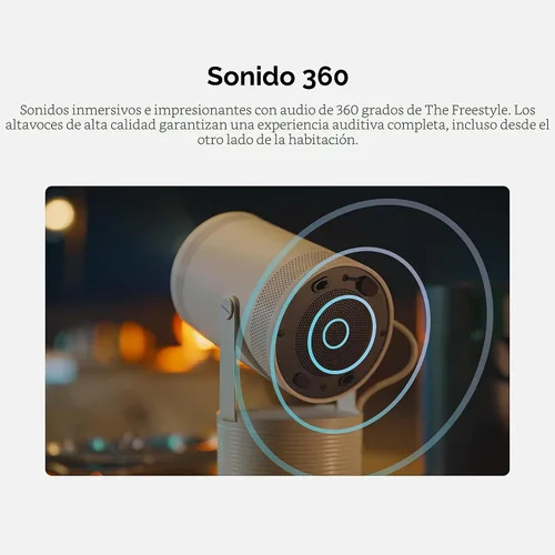 Vista 7 de Samsung 30" - 100" The Freestyle 2nd Gen con Gaming Hub Proyector portátil inteligente, FHD, HDR, experiencia de cine en casa de pantalla grande