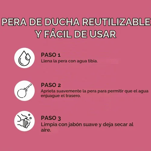 Vista 5 de Pure for Men Bum Bulb - Kit de ducha con enema reutilizable, punta