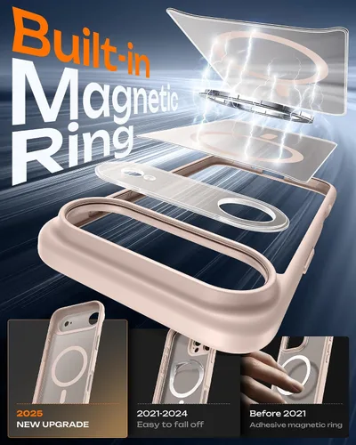 Vista 553 de TOCOL Funda para iPhone 11, compatible con Magsafe, protección completa de cámara, imanes integrados, protección contra caídas, funda translúcida