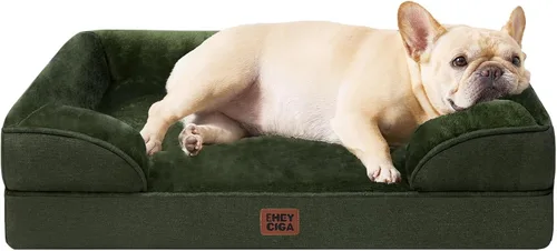 Vista 81 de EHEYCIGA – Cama ortopédica impermeable para perros pequeños, de espuma viscoelástica tipo caja de huevos, con bordes elevados y base antideslizante