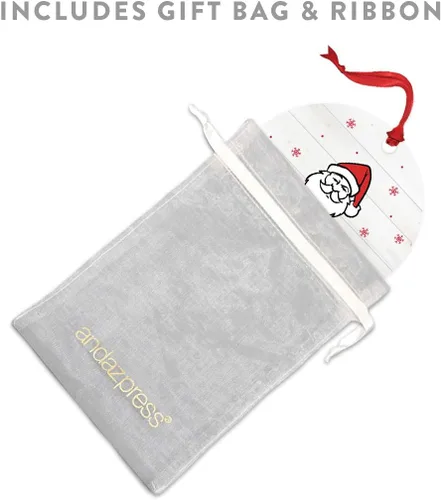Vista 4 de Andaz Press Adorno redondo de metal de Papá Noel, regalo de broma, masajista favorito de Santa, 1 paquete, ideas de regalo de elefante blanco X-Mas