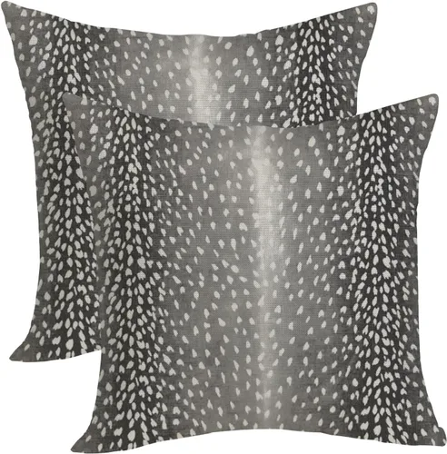 Vista 25 de Fundas de Almohada de Antílope 16x16 Paquete de 2, Fundas de Almohada Decorativas con Estampado de Piel de Animal Azul Marino, Fundas de Almohada