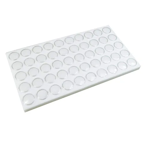 Vista 2 de 888 Display USA - 50 tarros de gemas de espuma blanca con bandeja apilable blanca