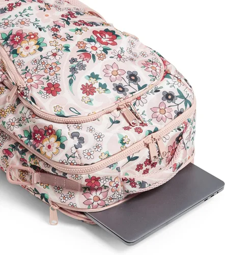 Vista 4 de Vera Bradley Mochila plana reciclada Lighten Up Reactive Lay para mujer, Prairie Paisley, talla única