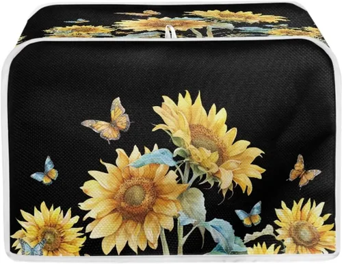 Vista 19 de chaqlin Cubierta para tostadora con estampado de chocolate, 2 rebanadas, resistente a las manchas, cubierta para horno de pan de diseño divertido