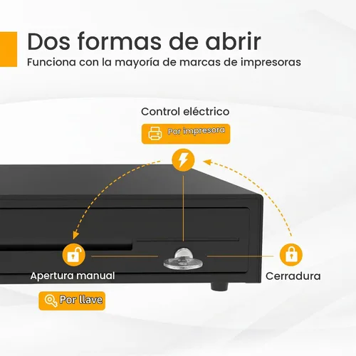 Vista 5 de Cajón de efectivo resistente de 16 pulgadas para sistema POS - Bandeja totalmente extraíble, 5 billetes/5 monedas con micro interruptor e