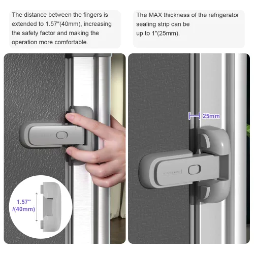 Vista 5 de Mom's Choice Gold Awards Ganador – EUDEMON 1 paquete de cerradura de puerta actualizada para refrigerador/nevera/congelador a prueba de niños