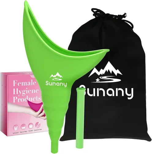Vista 12 de Sunany Female Urinal, Female Urinal with Silicone Funnel, Portable for Standing Female, Reusable Urinal for Female Toilet, for Outdoor, Activities