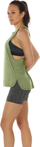 Vista 4 de icyzone - Camiseta deportiva sin mangas para mujer, con cuello alto y espalda cruzada, ideal para entrenamiento y yoga (paquete de 3)