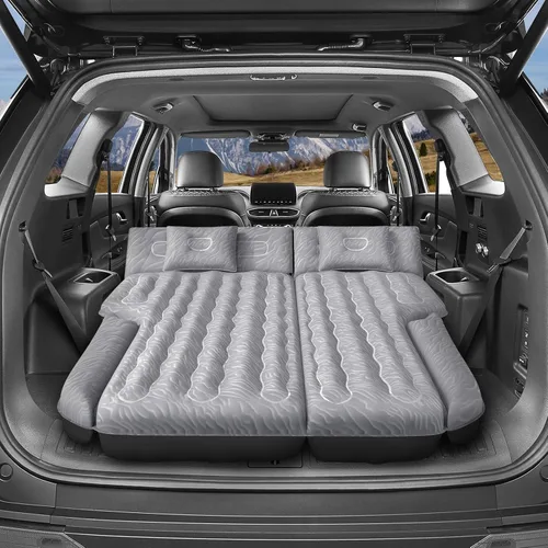 Vista 9 de SUV Air Mattress Double-Sided Flocking Car Mattresses for Car Bed, Travel Camping Sleeping Bed with Air Pump 2 Pillows Negro Suv