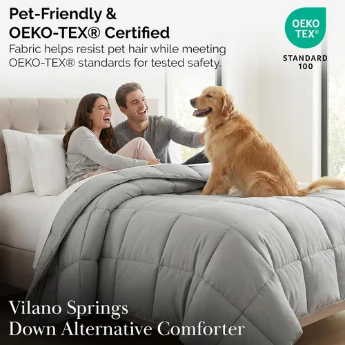 Vista 6 de Edredón ligero Southshore Fine Linens Vilano Springs, Microfibra, Gris Acero, Full/ Queen