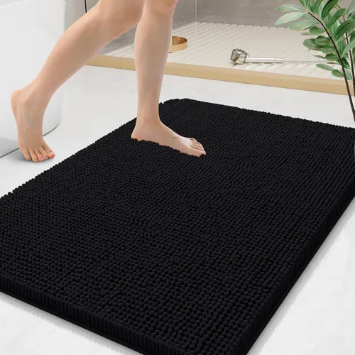 Vista 113 de Arotive Alfombras de baño de felpilla extrasuaves y absorbentes, de 24 x 16 pulgadas, lavables a máquina, parte trasera de goma antideslizante