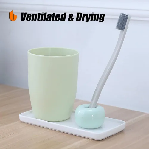 Vista 5 de Urbanstrive - Soporte para cepillo de dientes de cerámicas mini elegante para encimeras de mueble de baño (1 paquete, blanco)