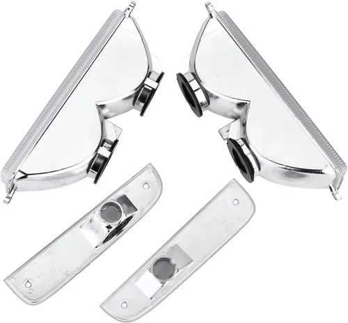 Vista 3 de Juego de luces de señal para Jeep 97-01 XJ - Juego de luces de señal de giro para parachoques de cristal blanco + luces de marca lateral