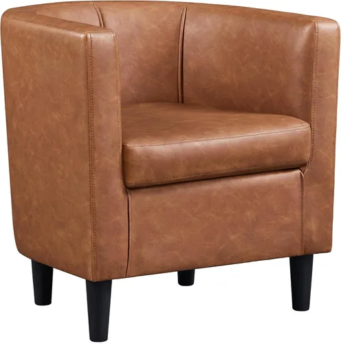 Vista 16 de Yaheetech - Silla de terciopelo decorativa, sillones modernos y cómodos, silla de sofá de barril tapizada para sala de estar, dormitorio, sala