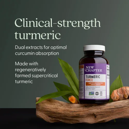 Vista 4 de New Chapter Suplemento de cúrcuma, un diario, apoyo para el corazón, el cerebro y la inflamación saludable, la curcumina de cúrcuma supercrítica