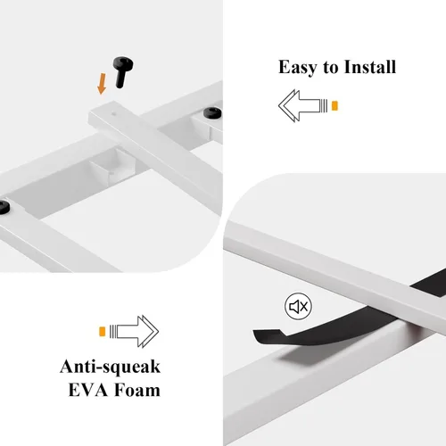 Vista 8 de LoVinson Base de cama tamaño King, base de cama de plataforma resistente con base de metal fuerte, almacenamiento debajo de la cama, base de Blanco