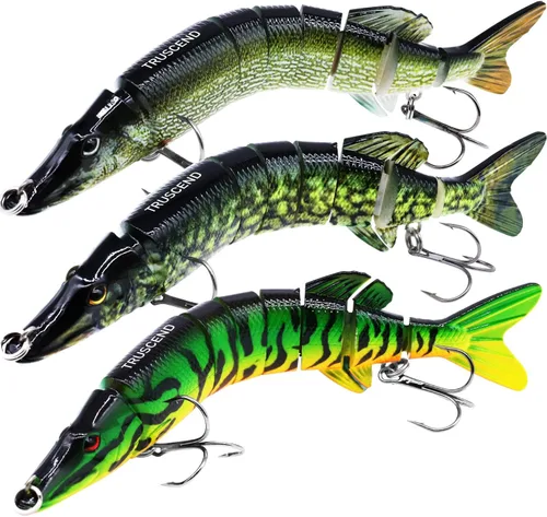 Vista 23 de TRUSCEND Swimmax - Señuelos de pesca fáciles de atrapar con ganchos BKK, ondulación, vibración, traqueteo y gorgoteo para más mordeduras, cebos