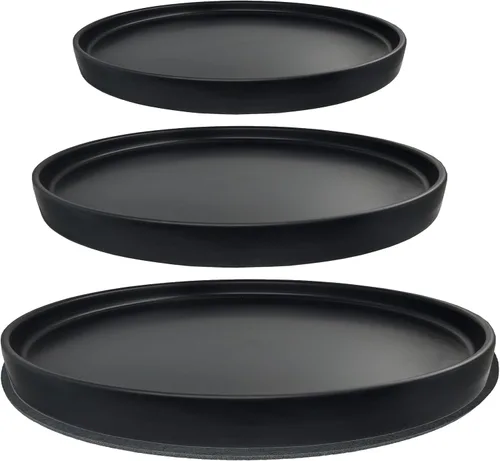 Vista 23 de Yukfona - 4 bandejas de cerámica para macetas, bandejas de 4 5 6 7 8 9 10 11 12 13 pulgadas para interior y exterior, resistente, duradera, base