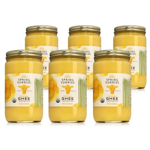 Vista 14 de Spring Sunrise Ghee marrón orgánico alimentado con pasto de 8 onzas Keto