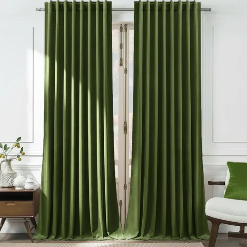 Vista 29 de Timeper Cortinas opacas de terciopelo negro de 42 pulgadas de ancho x 84 pulgadas de largo, cortinas opacas para dormitorio, sala de estar, cortinas