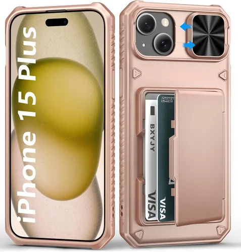 Vista 91 de BXYJY Funda tipo cartera para iPhone 15 Pro, tarjetero (4-5 tarjetas)