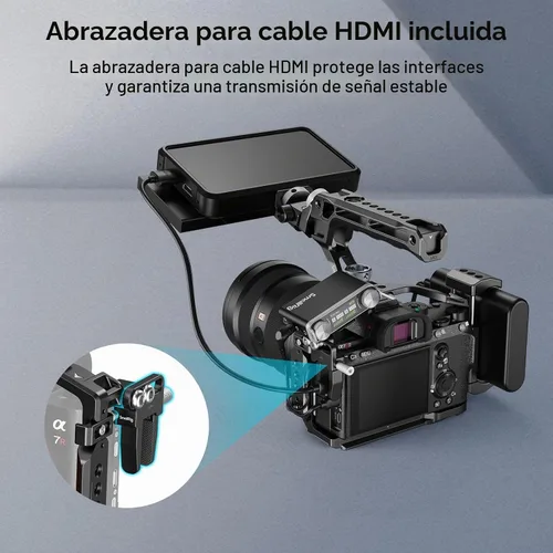 Vista 8 de SmallRig Kit de jaula para cámara A7 III / A7R III para Sony Alpha 7 III/Alpha 7R III, jaula completa con mango superior para ARRI y abrazadera