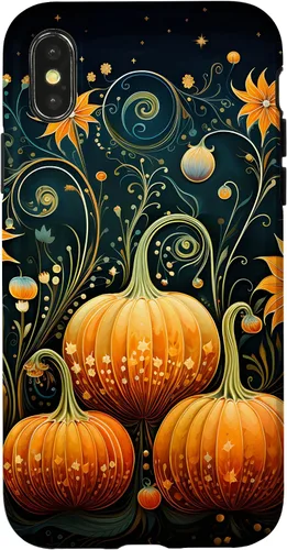 Vista 5 de Funda floral para iPhone 16 Pumpkins Vintage Otoño Otoño