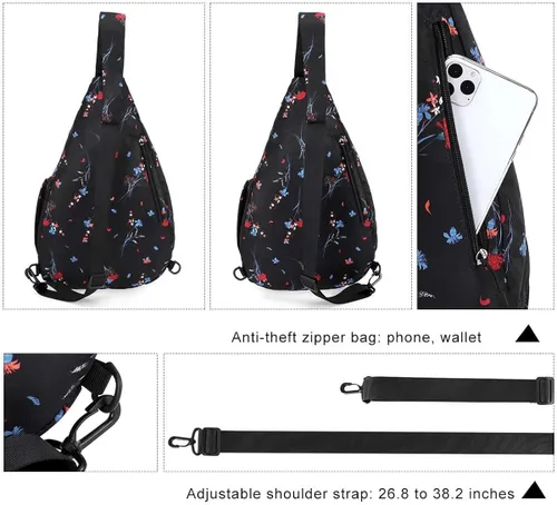 Vista 4 de HUA ANGEL Bolso bandolera para hombres y mujeres, mochila casual para viajes, senderismo, gimnasio