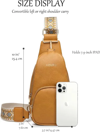 Vista 3 de Bolso bandolera para mujer, bolso cruzado para mujer, mochila de trabajo, bolso, riñonera de viaje, bolsa de pecho para mujer