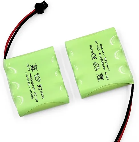 Vista 4 de Batería RC de 4.8 V, paquete de 2 baterías recargables de Ni-Cd de 1500 mAh de 4 celdas AA con enchufe SM 2P para auto a control remoto, camión