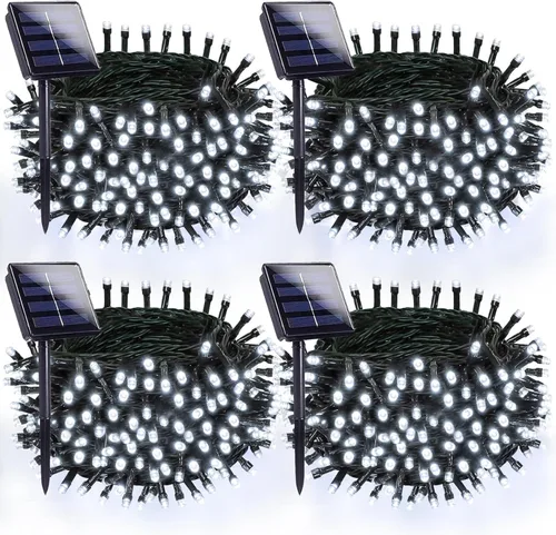 Vista 21 de OZS Paquete de 2 tiras de 240 luces LED solares para exteriores