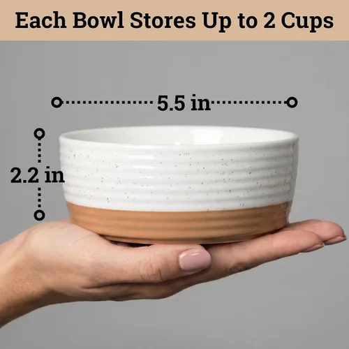Vista 6 de Ceramic Dog Bowl Set of 2 with Anti-Skid Base, 5.5"W x 2"H, 2 Cup Capacity