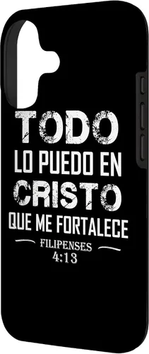 Vista 2 de Filipenses - Carcasa para iPhone 17 con texto en inglés "Todo Lo Puedo En Cristo