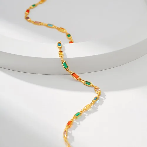 Vista 32 de Gargantilla con cuentas para mujer, chapada en oro de 18 quilates, gargantilla delicada para mujer