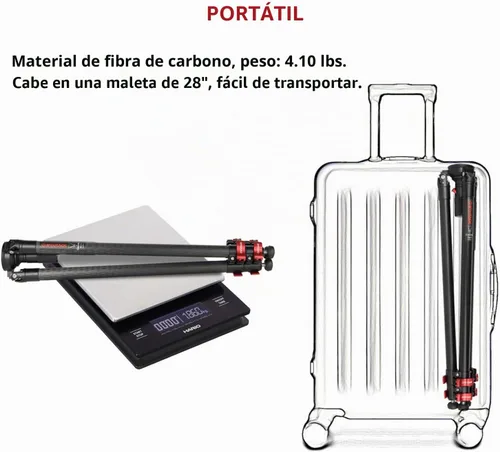 Vista 7 de IFOOTAGE Gazelle TC7 - Trípode para cámara de carbono, 61 pulgadas, 3 secciones con mango de liberación rápida, compatible con videocámara DSLR