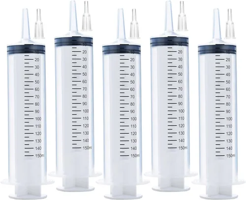 Vista 8 de Paquete de 5 jeringas de plástico de 30ml con tapa, jeringa estéril empaquetadas individualmente para laboratorios, medición de líquidos