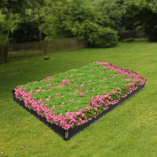 Vista 8 de Paquete de 6 bordes de acero para césped, bordes de acero para paisajismo, 40 x 8.46 pulgadas, borde de jardín, divisor de metal para paisajismo