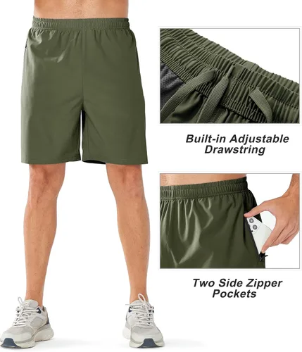 Vista 4 de NORTHYARD Pantalones cortos deportivos para correr para hombre, de secado rápido, ligeros, deportivos, gimnasio, baloncesto, 7 pulgadas, 9 pulgadas
