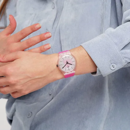 Vista 4 de Swatch New Gent BIO-SOURCED Blue Sky by Vassily Kandinsky Reloj de cuarzo Rosado
