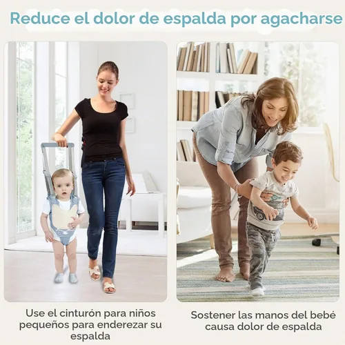 Vista 6 de Arnés para caminar para bebé, cinturón de asistente para caminante de bebé (azul) Adjustable Toddler Infant Walker Harnesses Standing Up and