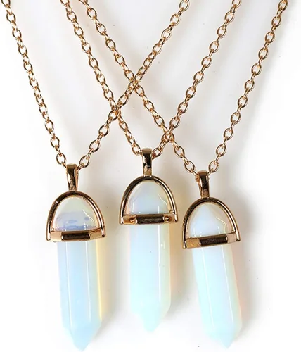 Vista 3 de Yunison Healing Crystal Stone Moon Choker Necklace Witch Jewelry for Women