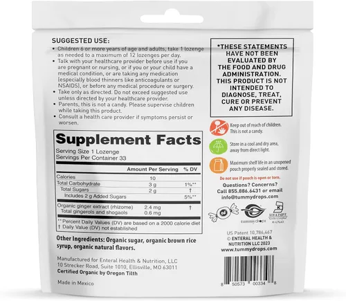 Vista 5 de Tummydrops USDA Organic Double Ginger Peach, 33 pastillas