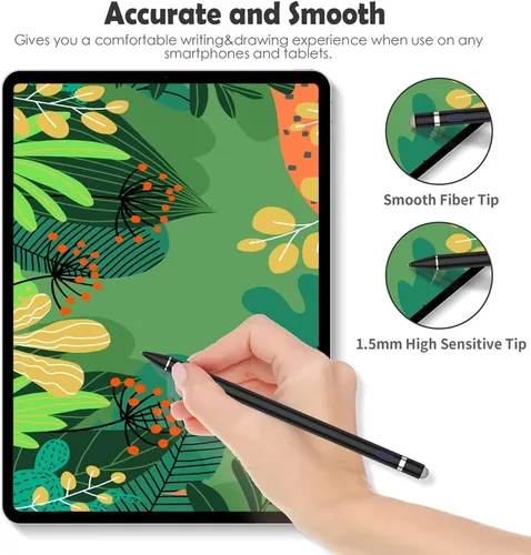 Vista 2 de Lápiz óptico activo para pantallas táctiles, doble punta para dibujo y escritura iOS y Android, lápiz digital de alta precisión para Apple iPhone