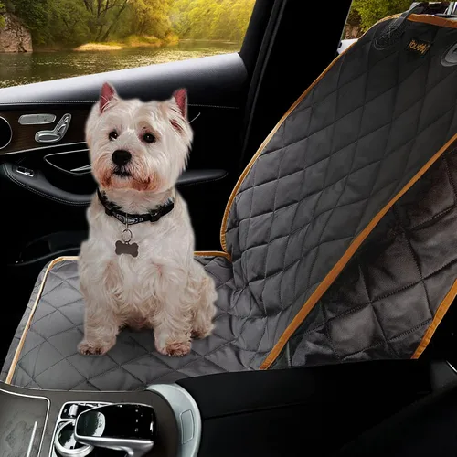 Vista 2 de Funda de asiento delantero para perros, impermeable, protege los asientos del cabello, la suciedad y los líos líquidos, a prueba de arañazos Negro