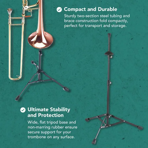 Vista 3 de K&M Soportes - Soporte para trombón negro 14990.000.55