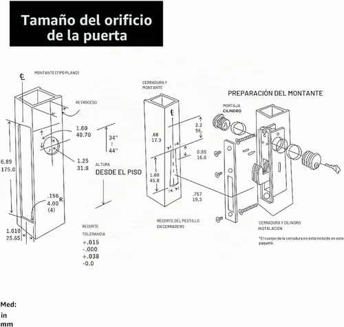 Vista 8 de elox Cilindro con llave de zinc y 1 cilindro de perilla para Adams Rite Commercial Storefront Door Lock a Pair Pack AL