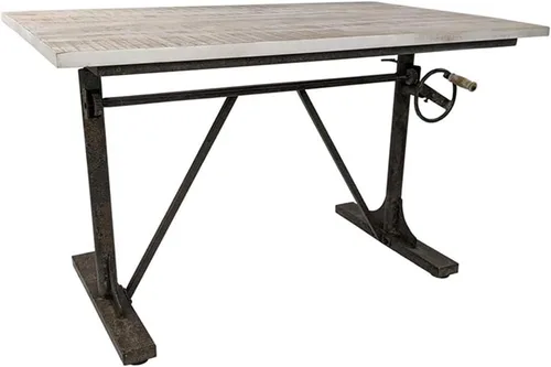Vista 4 de Carolina Chair & Table Brio - Escritorio rectangular ajustable para sentarse o de pie, con base de metal con acabado en polvo, mesa moderna