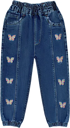 Vista 3 de Peacolate Primavera Otoño 2-10 años Little & Big Girl Suéter y Jeans Bordados 2pcs Conjunto de Ropa